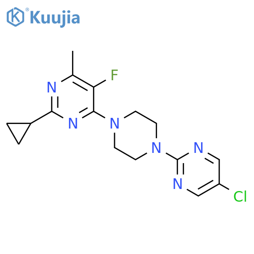 4-[4-(5-chloropyrimidin-2-yl)piperazin-1-yl]-2-cyclopropyl-5-fluoro-6-methylpyrimidine structure