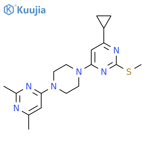 4-Cyclopropyl-6-[4-(2,6-dimethylpyrimidin-4-yl)piperazin-1-yl]-2-(methylsulfanyl)pyrimidine structure