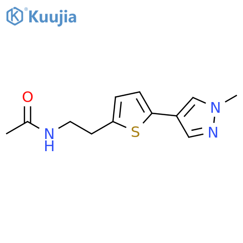 N-{2-5-(1-methyl-1H-pyrazol-4-yl)thiophen-2-ylethyl}acetamide structure