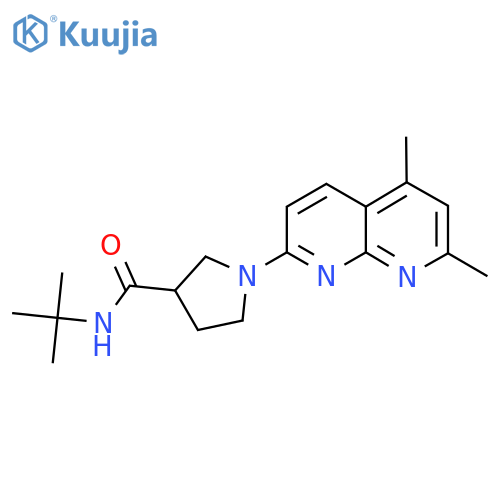 N-tert-butyl-1-(5,7-dimethyl-1,8-naphthyridin-2-yl)pyrrolidine-3-carboxamide structure