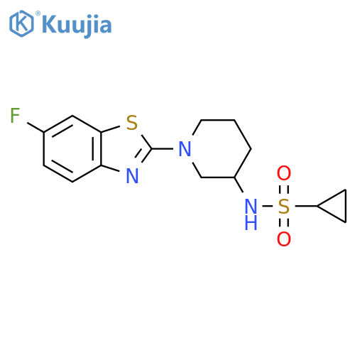 N-[1-(6-fluoro-1,3-benzothiazol-2-yl)piperidin-3-yl]cyclopropanesulfonamide structure