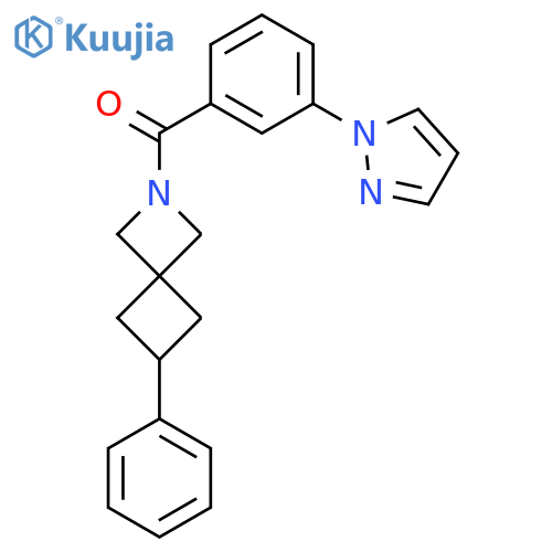 6-phenyl-2-[3-(1H-pyrazol-1-yl)benzoyl]-2-azaspiro[3.3]heptane structure