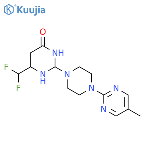 6-(Difluoromethyl)-2-[4-(5-methylpyrimidin-2-yl)piperazin-1-yl]-3,4-dihydropyrimidin-4-one structure