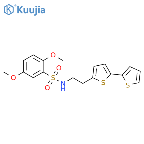 N-(2-{[2,2'-bithiophene]-5-yl}ethyl)-2,5-dimethoxybenzene-1-sulfonamide structure