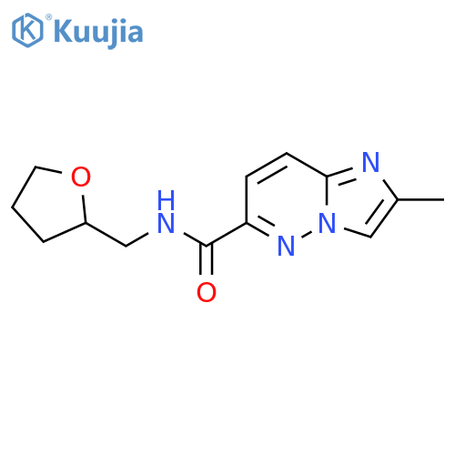 2-methyl-N-[(oxolan-2-yl)methyl]imidazo[1,2-b]pyridazine-6-carboxamide structure