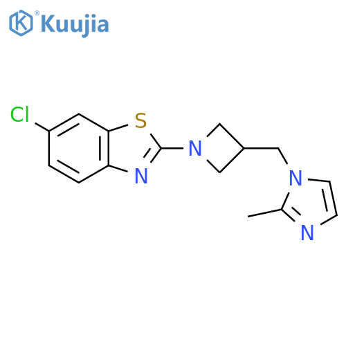6-chloro-2-{3-[(2-methyl-1H-imidazol-1-yl)methyl]azetidin-1-yl}-1,3-benzothiazole structure
