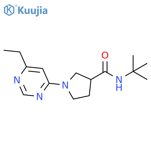 N-tert-butyl-1-(6-ethylpyrimidin-4-yl)pyrrolidine-3-carboxamide structure