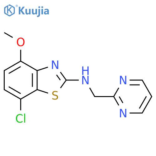 7-chloro-4-methoxy-N-[(pyrimidin-2-yl)methyl]-1,3-benzothiazol-2-amine structure
