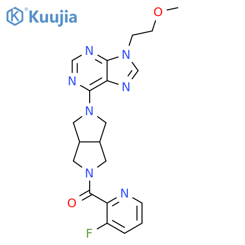 6-[5-(3-fluoropyridine-2-carbonyl)-octahydropyrrolo[3,4-c]pyrrol-2-yl]-9-(2-methoxyethyl)-9H-purine structure