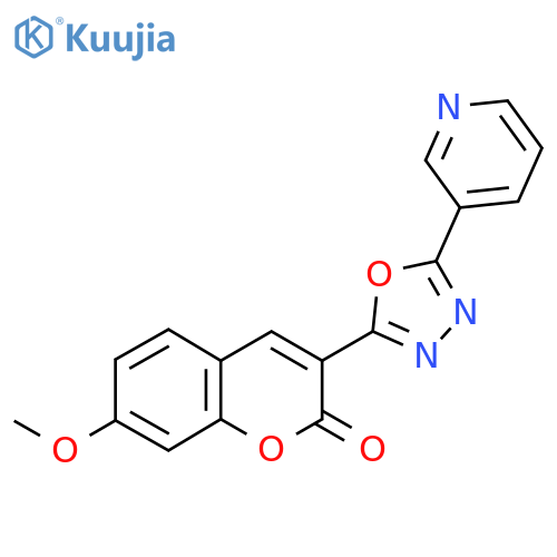7-methoxy-3-[5-(pyridin-3-yl)-1,3,4-oxadiazol-2-yl]-2H-chromen-2-one structure