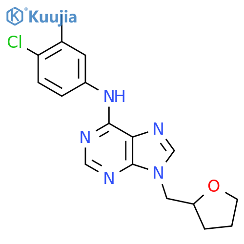 N-(4-chloro-3-methylphenyl)-9-[(oxolan-2-yl)methyl]-9H-purin-6-amine structure