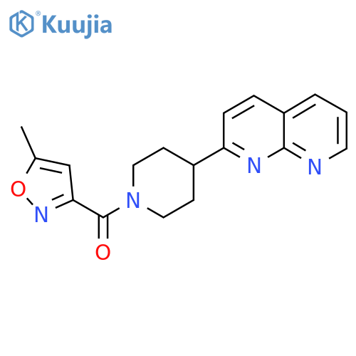 2-[1-(5-Methyl-1,2-oxazole-3-carbonyl)piperidin-4-yl]-1,8-naphthyridine structure