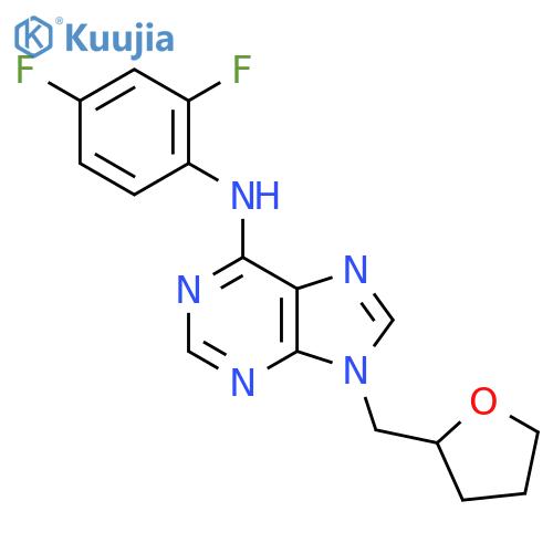 N-(2,4-difluorophenyl)-9-[(oxolan-2-yl)methyl]-9H-purin-6-amine structure