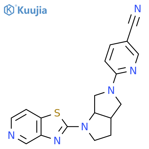 6-(1-{[1,3]Thiazolo[4,5-c]pyridin-2-yl}-octahydropyrrolo[2,3-c]pyrrol-5-yl)pyridine-3-carbonitrile structure