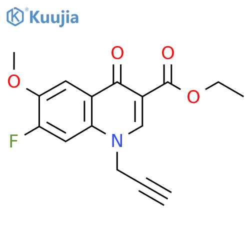 Ethyl 7-fluoro-6-methoxy-4-oxo-1-(prop-2-yn-1-yl)-1,4-dihydroquinoline-3-carboxylate structure