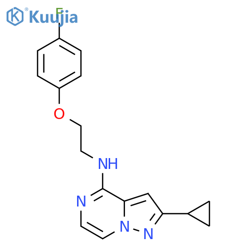 2-cyclopropyl-N-[2-(4-fluorophenoxy)ethyl]pyrazolo[1,5-a]pyrazin-4-amine structure