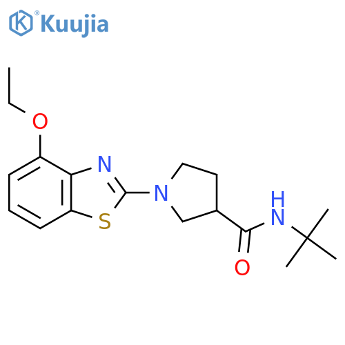 N-tert-butyl-1-(4-ethoxy-1,3-benzothiazol-2-yl)pyrrolidine-3-carboxamide structure
