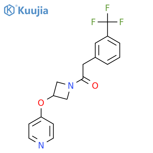 1-[3-(Pyridin-4-yloxy)azetidin-1-yl]-2-[3-(trifluoromethyl)phenyl]ethan-1-one structure