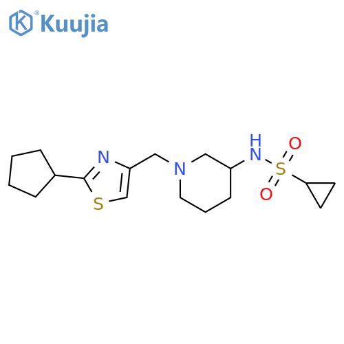 N-{1-[(2-cyclopentyl-1,3-thiazol-4-yl)methyl]piperidin-3-yl}cyclopropanesulfonamide structure