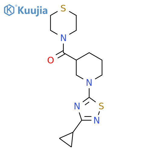 4-[1-(3-Cyclopropyl-1,2,4-thiadiazol-5-yl)piperidine-3-carbonyl]thiomorpholine structure