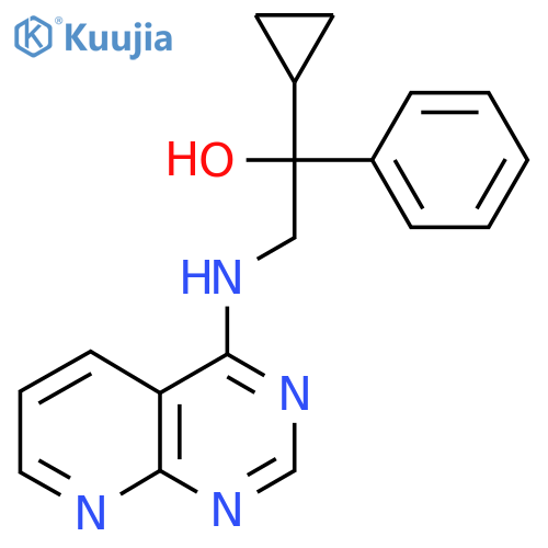 1-Cyclopropyl-1-phenyl-2-({pyrido[2,3-d]pyrimidin-4-yl}amino)ethan-1-ol structure