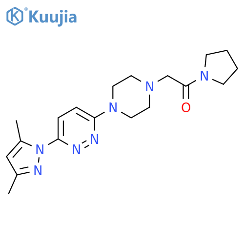 2-{4-[6-(3,5-dimethyl-1H-pyrazol-1-yl)pyridazin-3-yl]piperazin-1-yl}-1-(pyrrolidin-1-yl)ethan-1-one structure