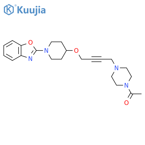 1-[4-(4-{[1-(1,3-Benzoxazol-2-yl)piperidin-4-yl]oxy}but-2-yn-1-yl)piperazin-1-yl]ethan-1-one structure