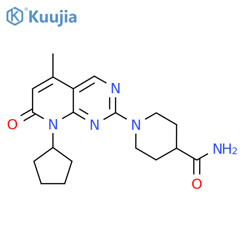1-{8-cyclopentyl-5-methyl-7-oxo-7H,8H-pyrido[2,3-d]pyrimidin-2-yl}piperidine-4-carboxamide structure