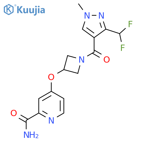 4-({1-[3-(difluoromethyl)-1-methyl-1H-pyrazole-4-carbonyl]azetidin-3-yl}oxy)pyridine-2-carboxamide structure