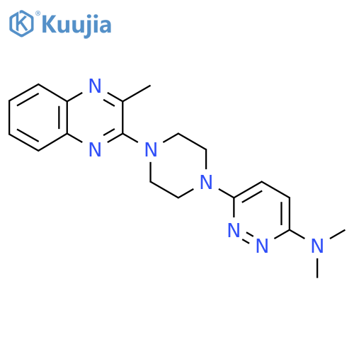 N,N-dimethyl-6-[4-(3-methylquinoxalin-2-yl)piperazin-1-yl]pyridazin-3-amine structure