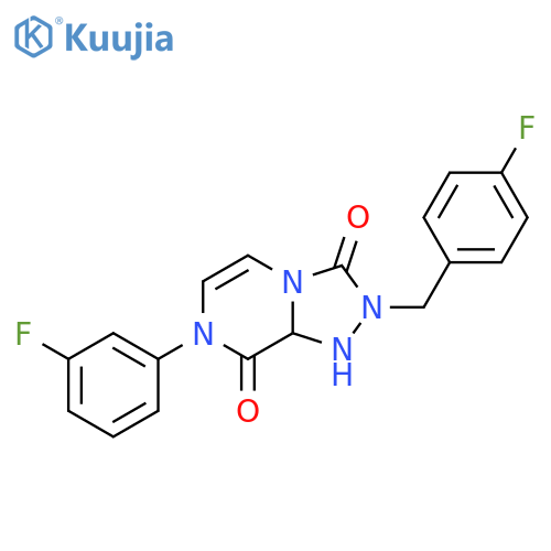 7-(3-fluorophenyl)-2-[(4-fluorophenyl)methyl]-2H,3H,7H,8H-[1,2,4]triazolo[4,3-a]pyrazine-3,8-dione structure