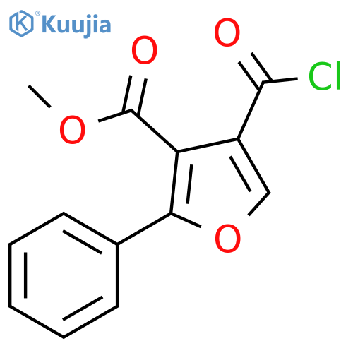 3-Furancarboxylic acid, 4-(chlorocarbonyl)-2-phenyl-, methyl ester structure
