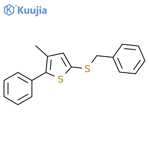 Thiophene, 3-methyl-2-phenyl-5-[(phenylmethyl)thio]- structure