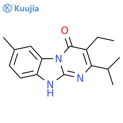 Pyrimido[1,2-a]benzimidazol-4(10H)-one, 3-ethyl-7-methyl-2-(1-methylethyl)- structure
