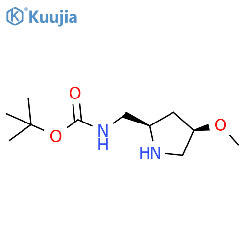 tert-butyl N-[[cis-4-methoxypyrrolidin-2-yl]methyl]carbamate structure