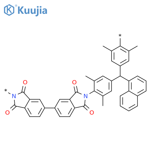 POLY[(1,1',3,3'-TETRAHYDRO-1,1',3,3'-TETRAOXO[5,5'-BI-2H-ISOINDOLE]-2,2'-DIYL)(2,6-DIMETHYL-1,4-PHENYLENE)(1-NAPHTHALENYLMETHYLENE)(3,5-DIMETHYL-1,4-PHENYLENE)] structure