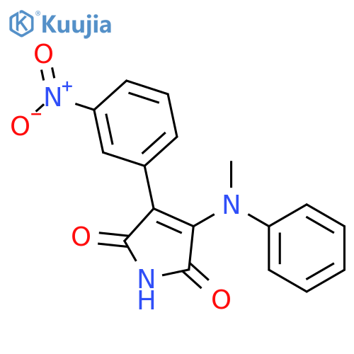 1H-Pyrrole-2,5-dione, 3-(methylphenylamino)-4-(3-nitrophenyl)- structure