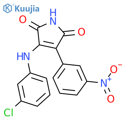 1H-Pyrrole-2,5-dione, 3-[(3-chlorophenyl)amino]-4-(3-nitrophenyl)- structure