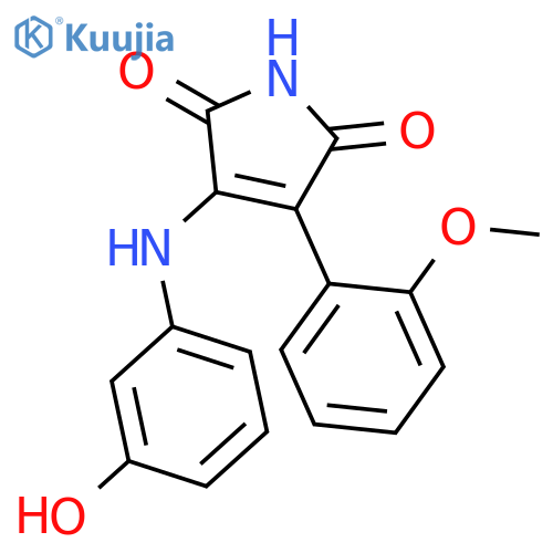 1H-Pyrrole-2,5-dione, 3-[(3-hydroxyphenyl)amino]-4-(2-methoxyphenyl)- structure