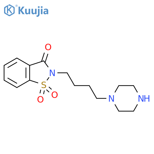 1,2-Benzisothiazol-3(2H)-one, 2-[4-(1-piperazinyl)butyl]-, 1,1-dioxide structure