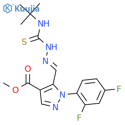 Methyl 1-(2,4-Difluoro-phenyl)-5-((4-tert-butyl-thiosemicarbazono)methyl)-1H-pyrazole-4-carboxylate structure