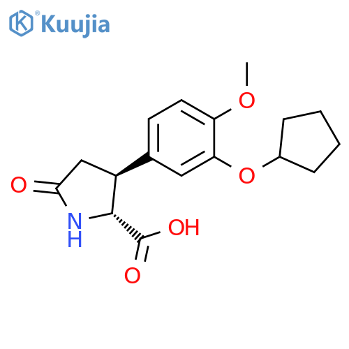 (3S)-3-[3-(Cyclopentyloxy)-4-methoxyphenyl]-5-oxo-D-proline structure