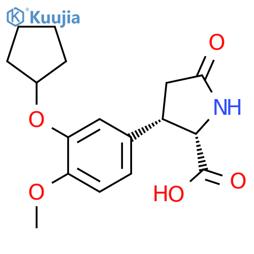 (3S)-3-[3-(Cyclopentyloxy)-4-methoxyphenyl]-5-oxo-L-proline structure