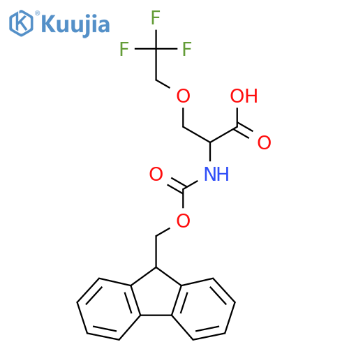 2-({(9H-fluoren-9-yl)methoxycarbonyl}amino)-3-(2,2,2-trifluoroethoxy)propanoic acid structure