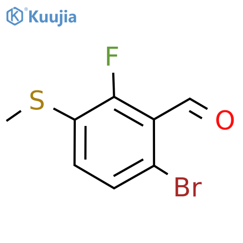 Benzaldehyde, 6-bromo-2-fluoro-3-(methylthio)- structure