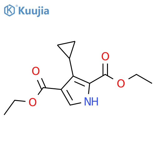 diethyl 3-cyclopropyl-1H-pyrrole-2,4-dicarboxylate structure