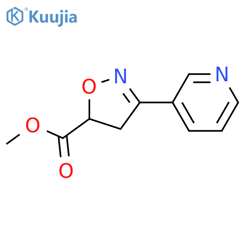methyl 3-(pyridin-3-yl)-4,5-dihydro-1,2-oxazole-5-carboxylate structure