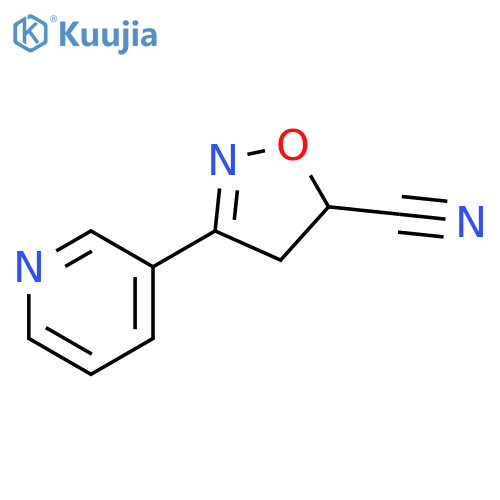 3-Pyridin-3-yl-4,5-dihydro-isoxazole-5-carbonitrile structure