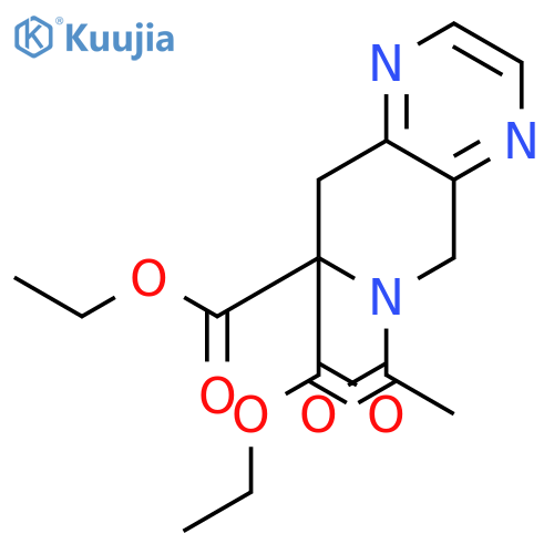 Diethyl 6-acetyl-5,6-dihydropyrido[3,4-b]pyrazine-7,7(8H)-dicarboxylate structure