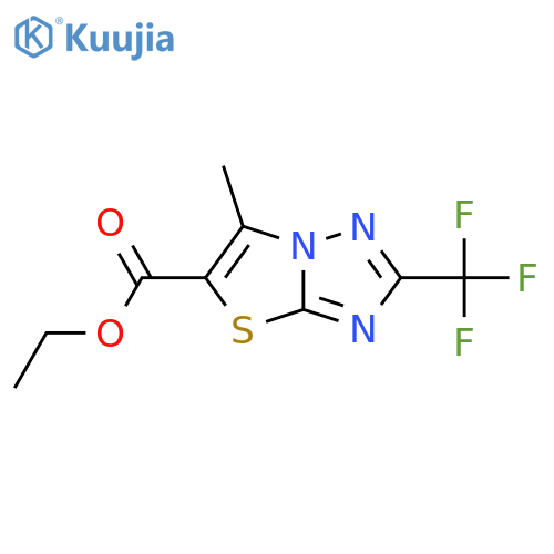 6-Methyl-2-trifluoromethyl-thiazolo[3,2-b][1,2,4]triazole-5-carboxylic acid ethyl ester structure